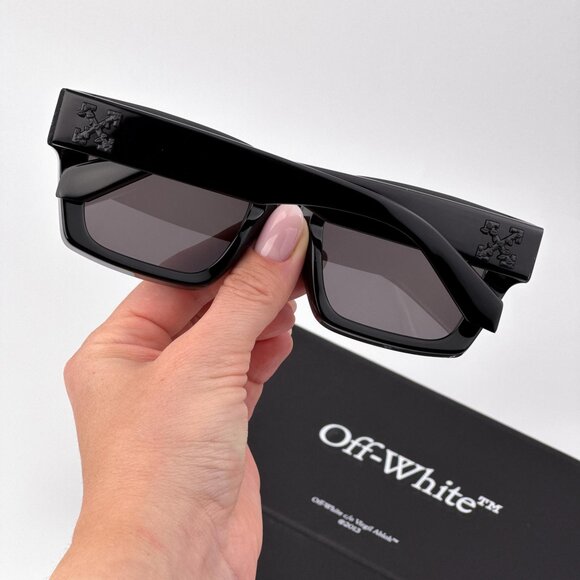 Off-White VIRGIL Sunglasses – Black Square Frame Grey Lense | Model OERI008 1307 - Picture 2 of 11